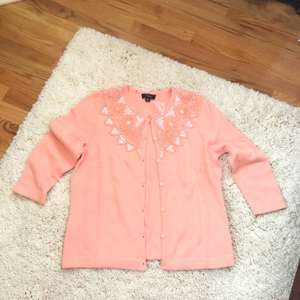 Isaac Mizrahi ✨ Beaded Cardigan